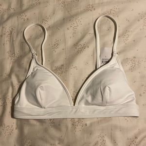 White bathing suit top